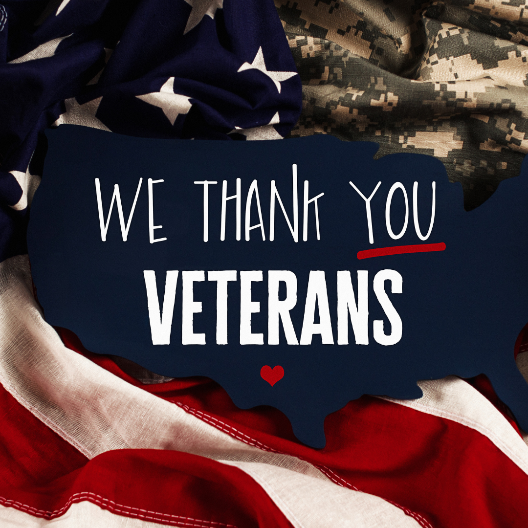 sign that says we thank you veterans