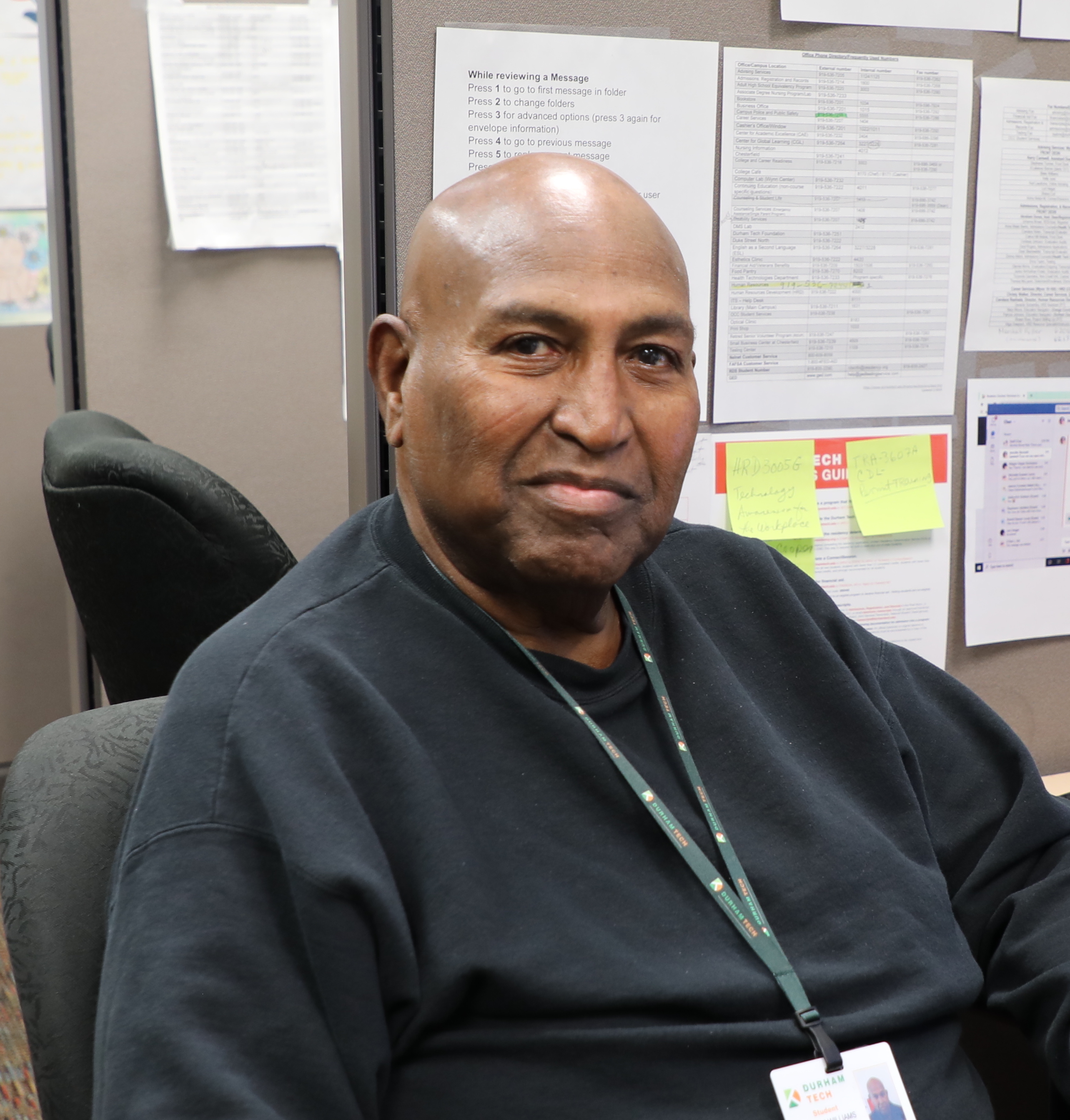 mr. bill smiling at camera