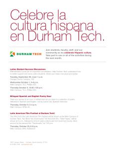 Screenshot of events noted on Durham Tech's website