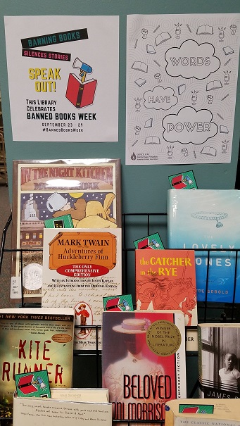 Durham Tech Library's Banned Books display