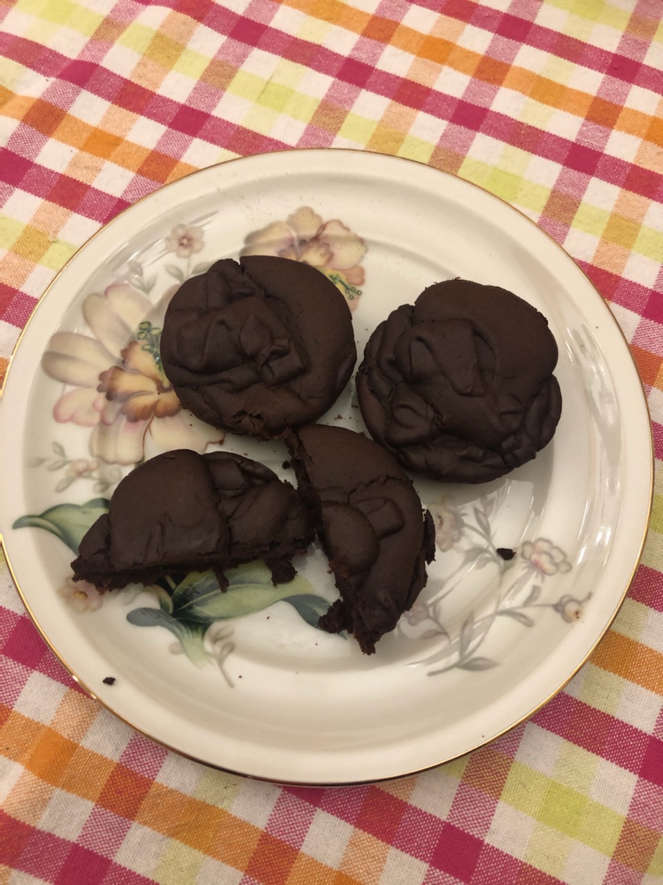 Brownies on a place from above. 