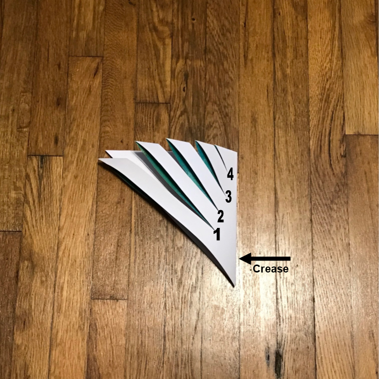 Four cuts into the folded scrapbook paper-- this will make the points of the star