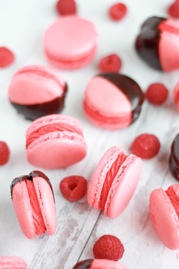raspberry macarons-- FANCY
