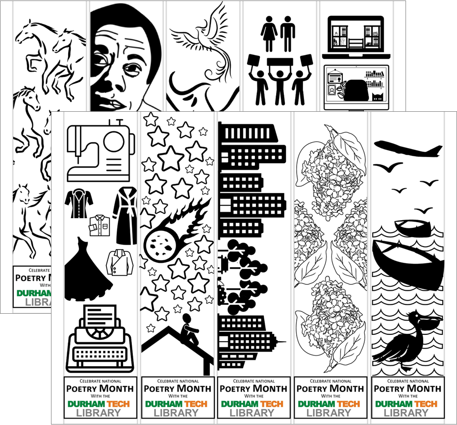 screenshots of the bookmark images to accompany 2021's poems