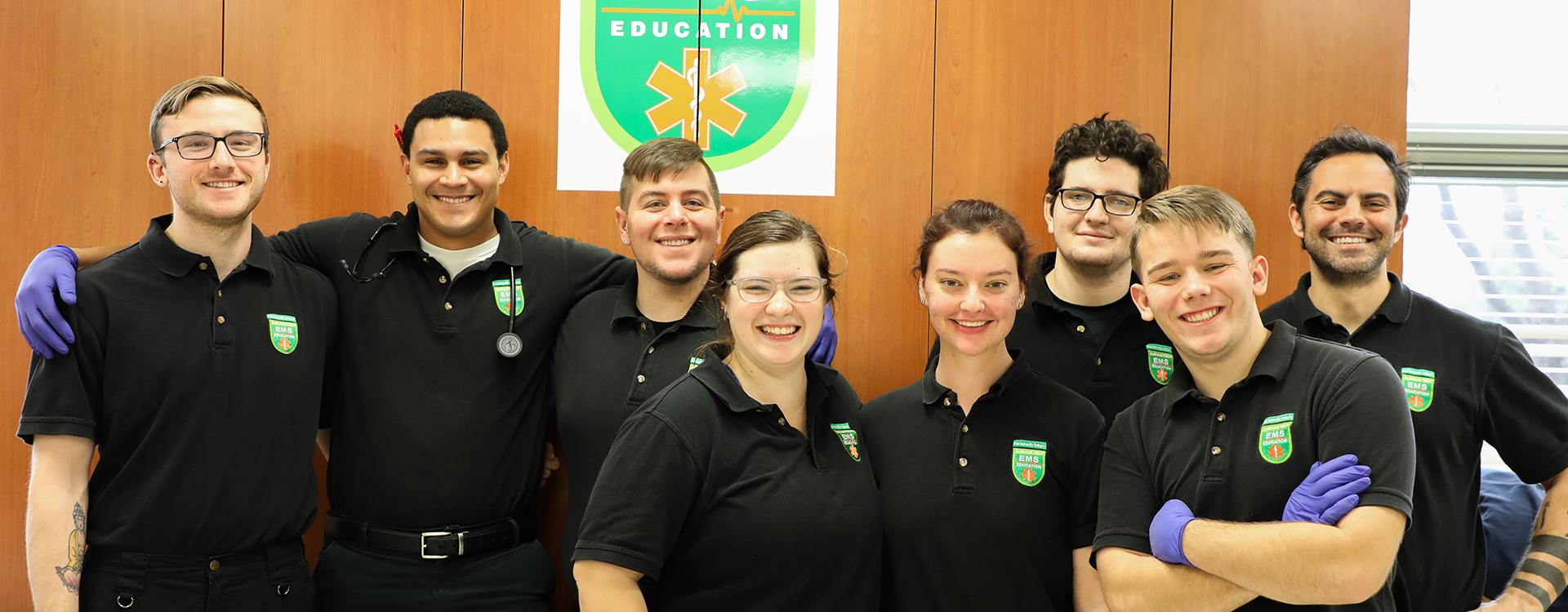 group of students wearing EMS uniforms