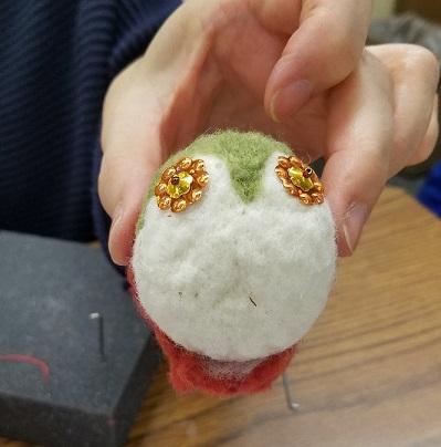 wool felted owl