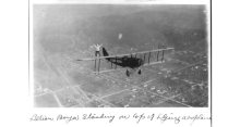 “Miss Lillian Boyer, aerial acrobat,” on the wing of an airplane, 1922. Courtesy of the Library of Congress Prints and Photographs Division. 
