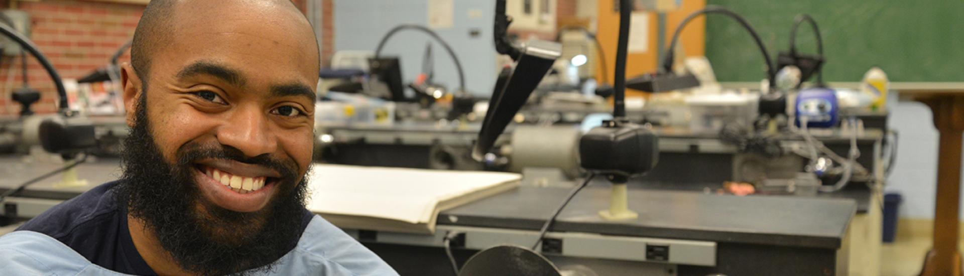 student in dental lab 