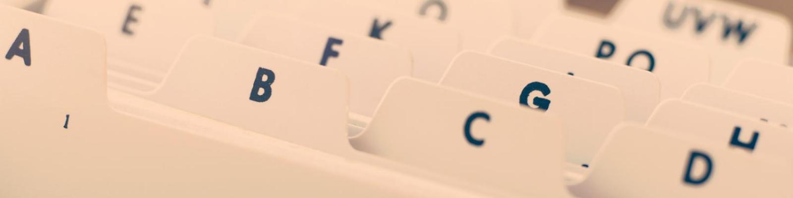 file folders with alphabet labels on them